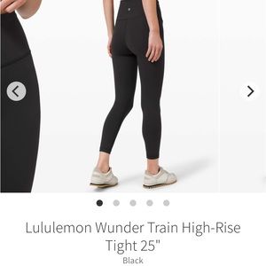 Lululemon Wunder Train High-Rise Tight 25" Black Size 6 EUC